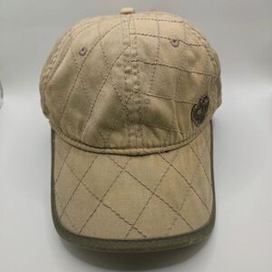 Golf Hat Cremieux Quilted Diamond Stitch A-Flex Baseball Cap Hat Tan S/M Green